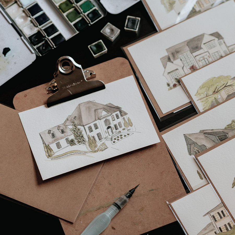 Home Portrait Card (Made to Order)